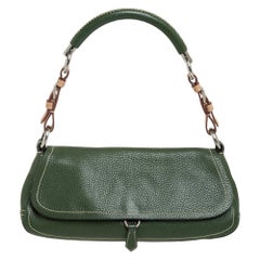 Prada Green Leather Flap Hobo