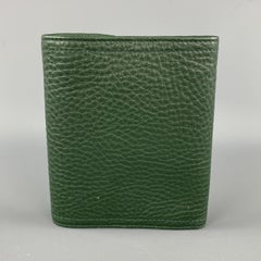 PRADA Green Leather Pebble Grain Wallet