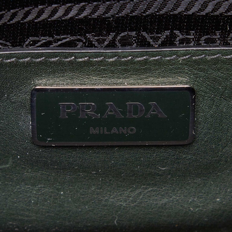 Prada Green Leather Satchel at 1stDibs