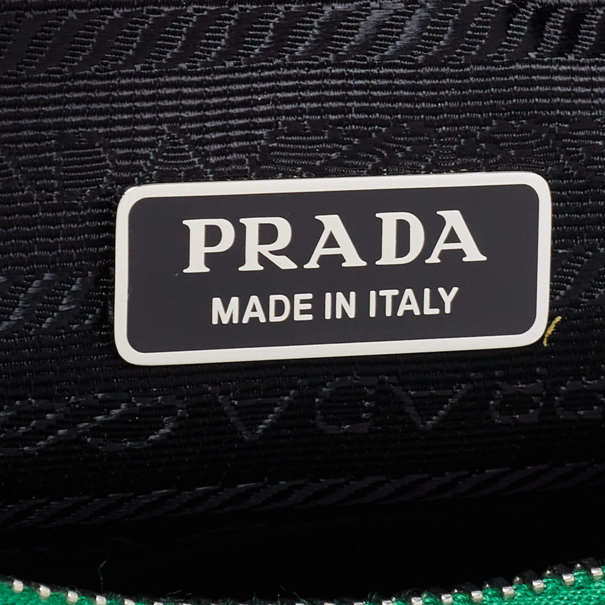 Prada Green Leather Small Triangle Shoulder Bag 2