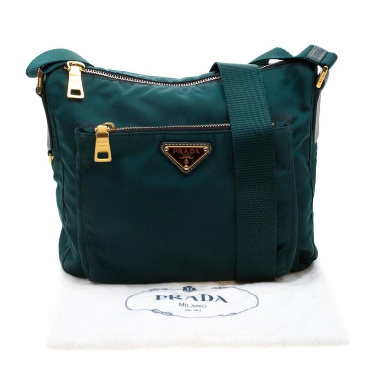 Prada Green Nylon Crossbody Bag For Sale at 1stDibs