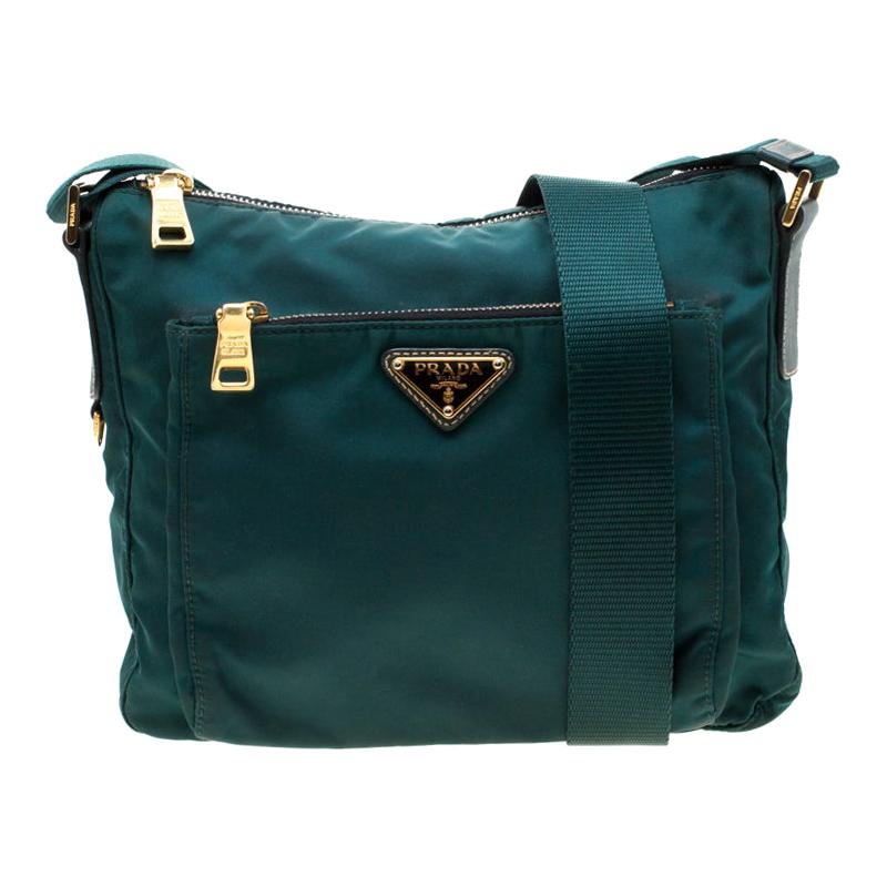 Prada Green Nylon Crossbody Bag