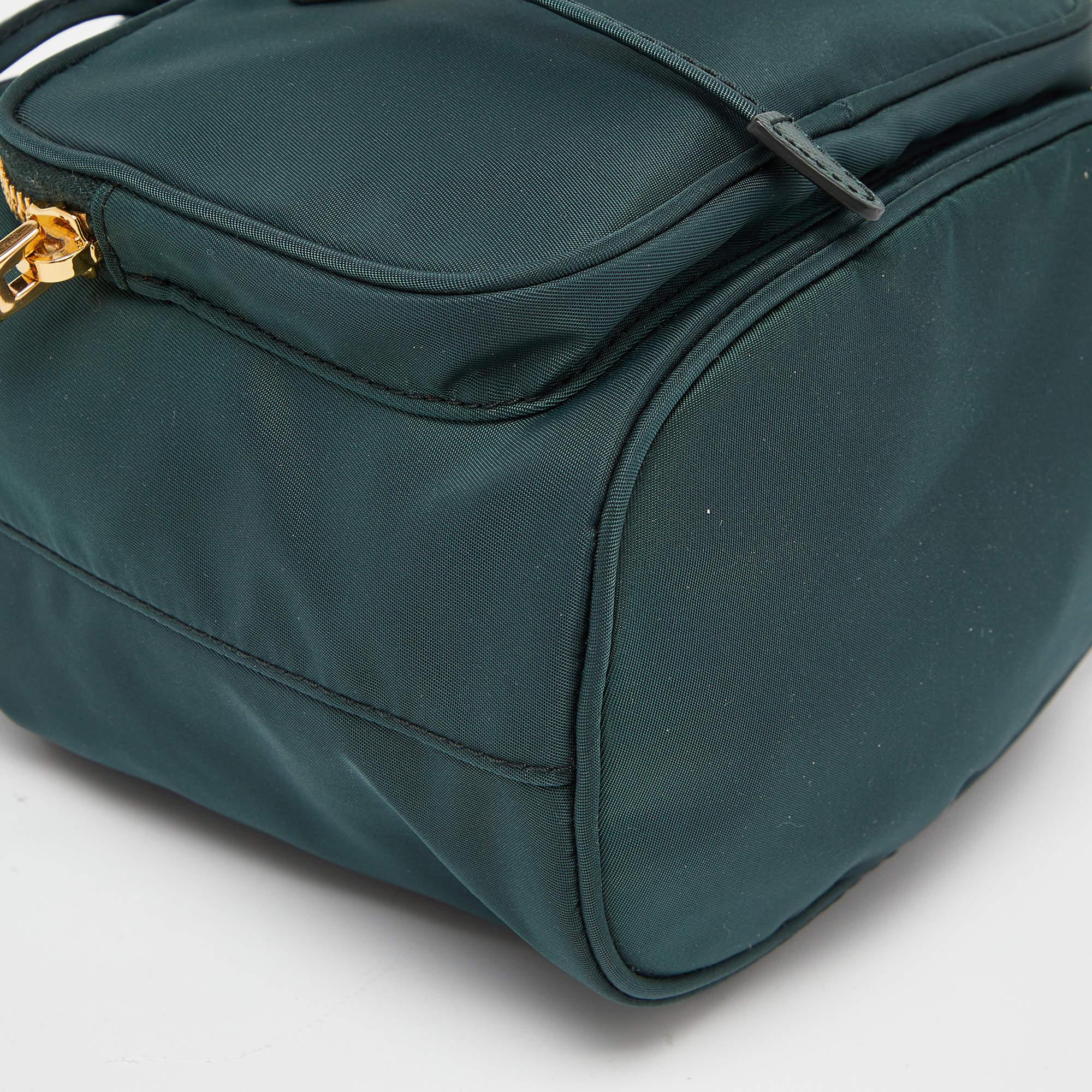 Women's Prada Green Nylon Duet Drawstring Bucket Bag