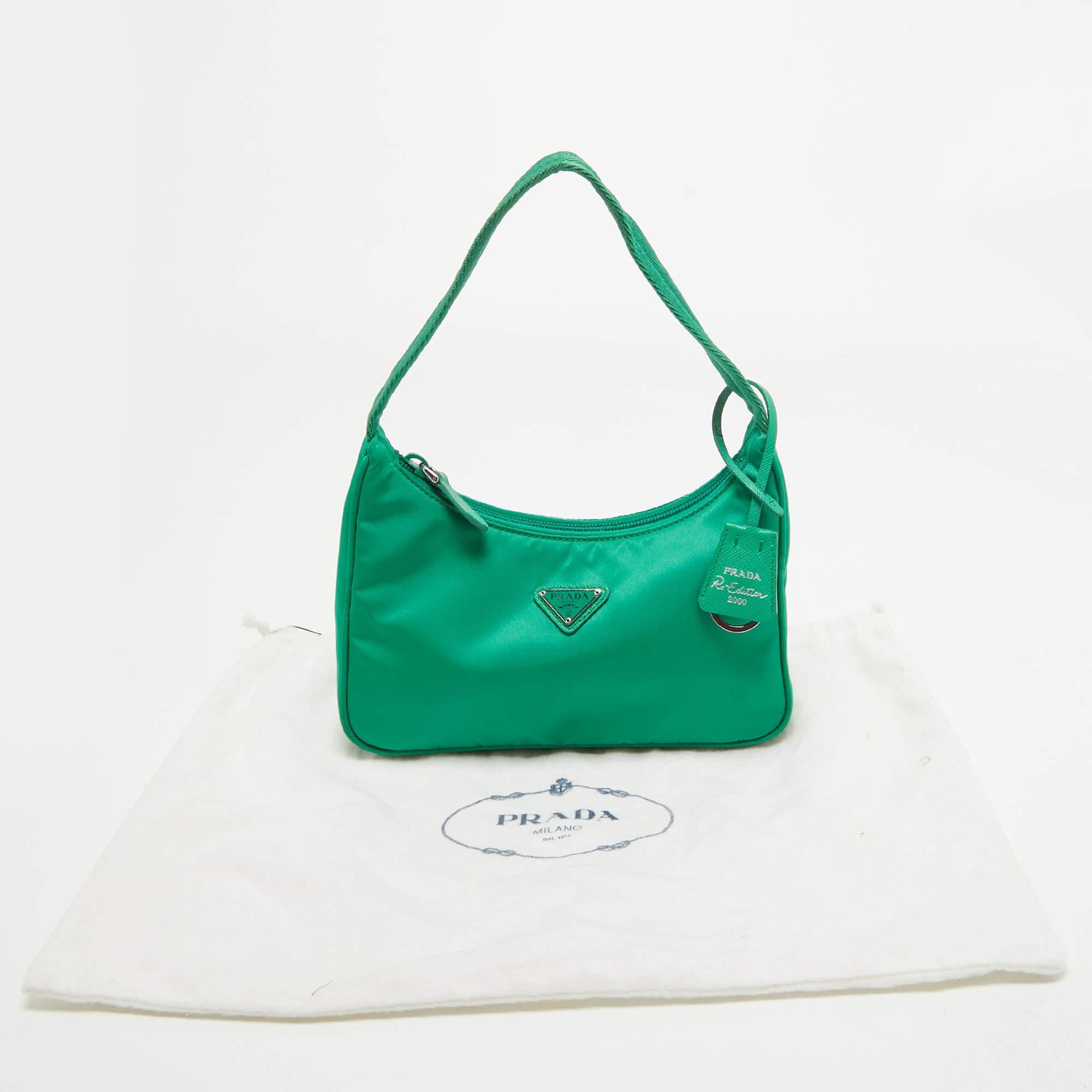 Prada Green Nylon Mini Re-Edition 2000 Shoulder Bag 9