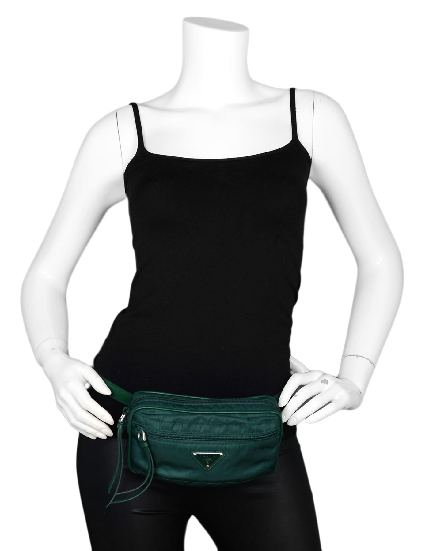 Prada Green Nylon Small Fanny Belt Bag 30