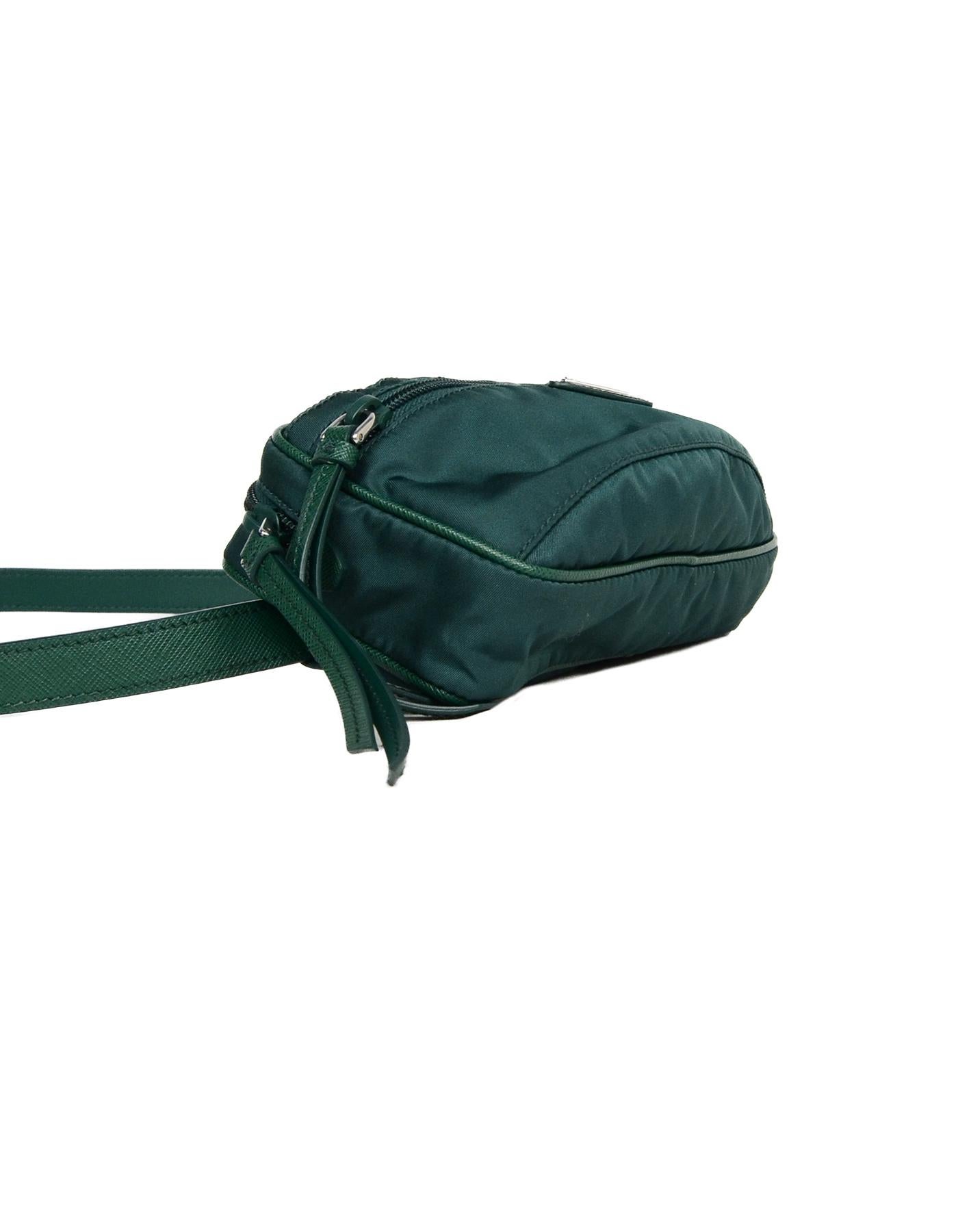 Black Prada Green Nylon Small Fanny Pack/ Belt Bag 30