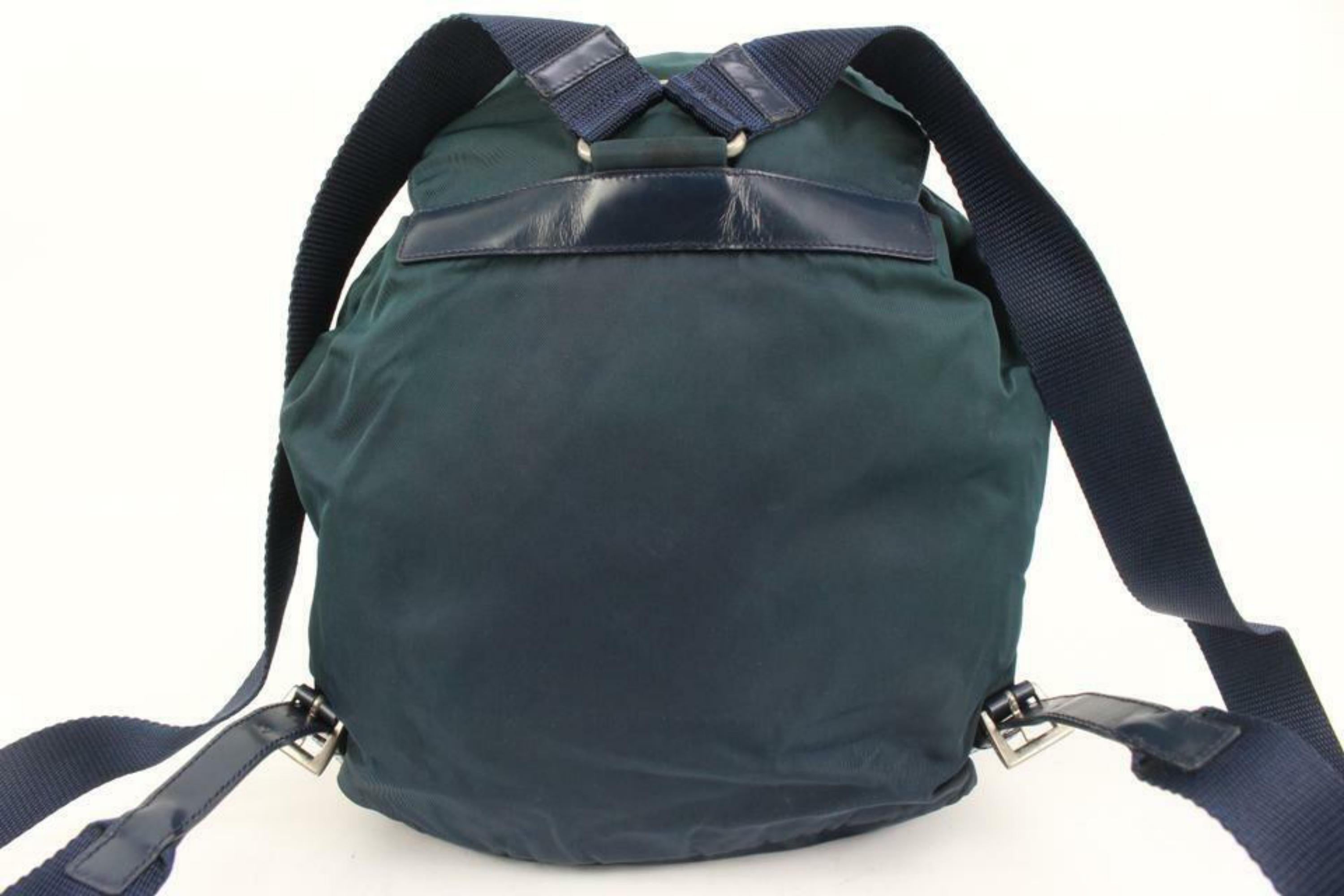 Prada Green Nylon Vela Backpack Twin Pocket 1P427 For Sale 3