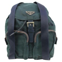 Prada Green Nylon Vela Backpack Twin Pocket 1P427