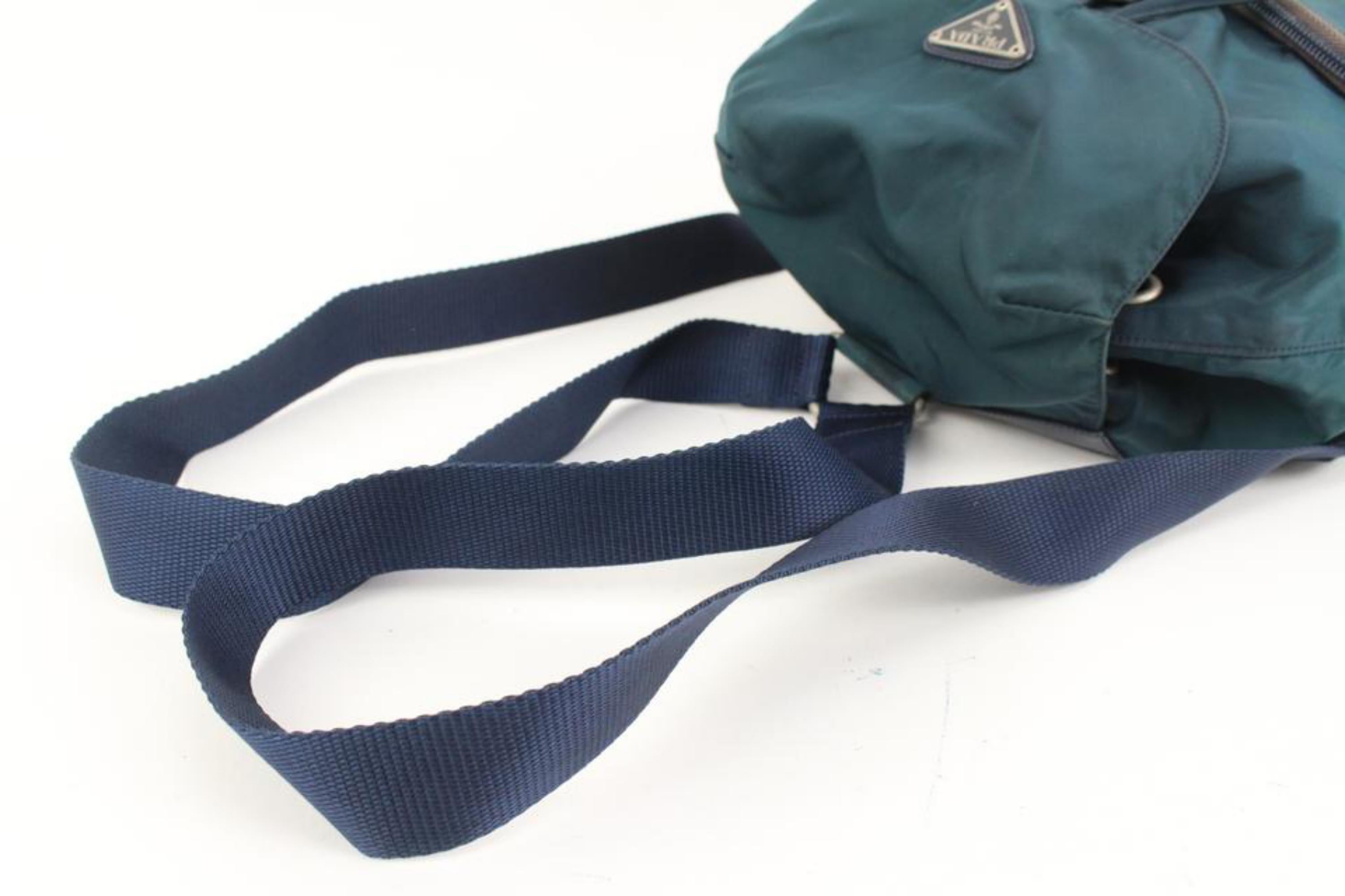 Women's Prada Green  Nylon Vela Backpack Twin Pocket 5p419s