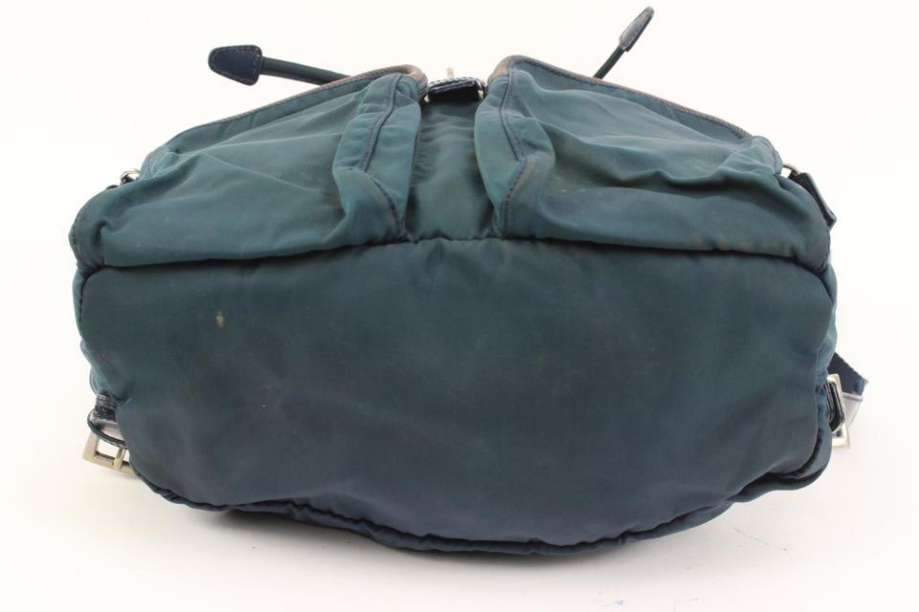 Prada Green  Nylon Vela Backpack Twin Pocket 5p419s 3
