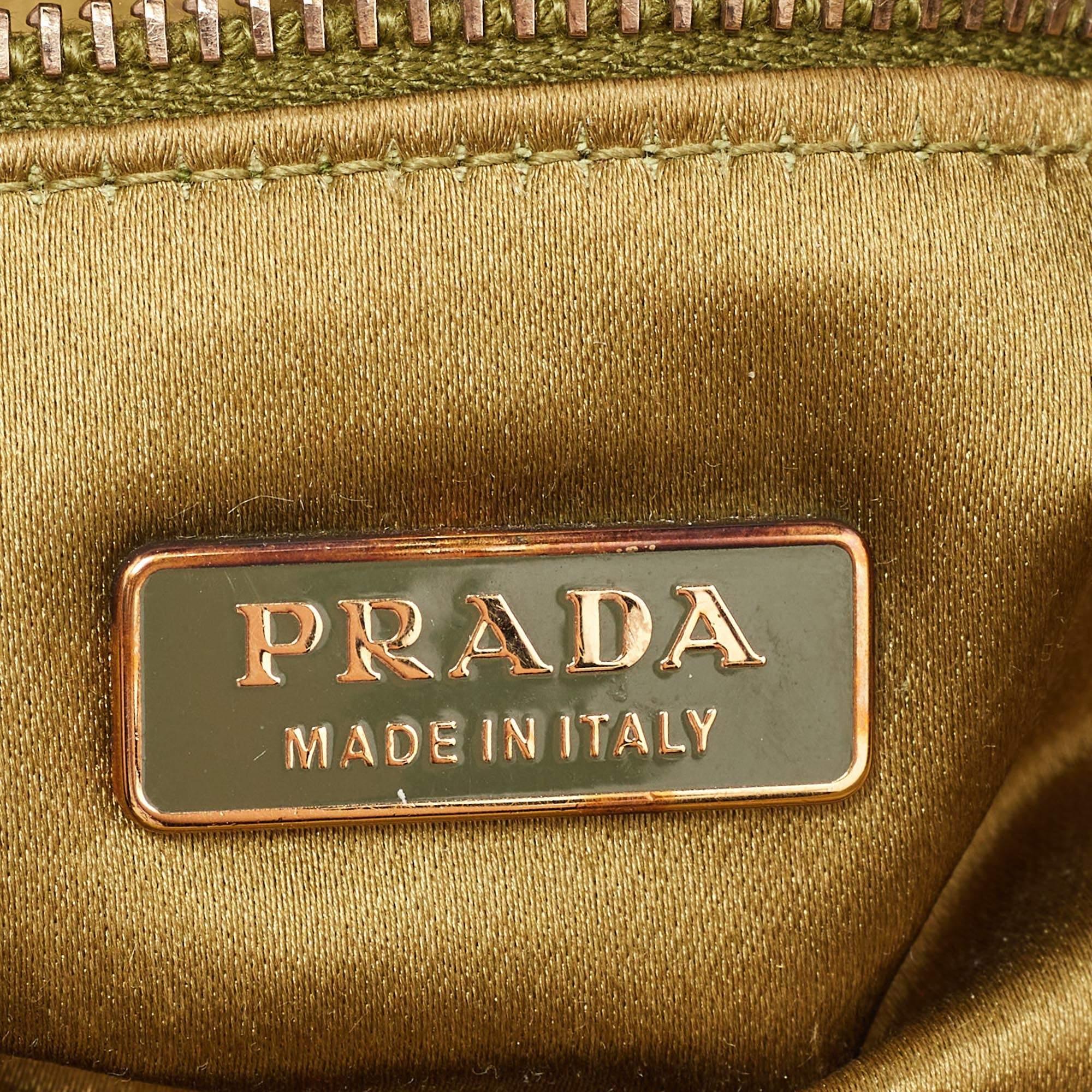 Prada Green Ostrich Shoulder Bag 3