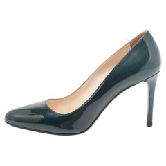 Prada Green Patent Leather Pointed Toe Pumps Size 40