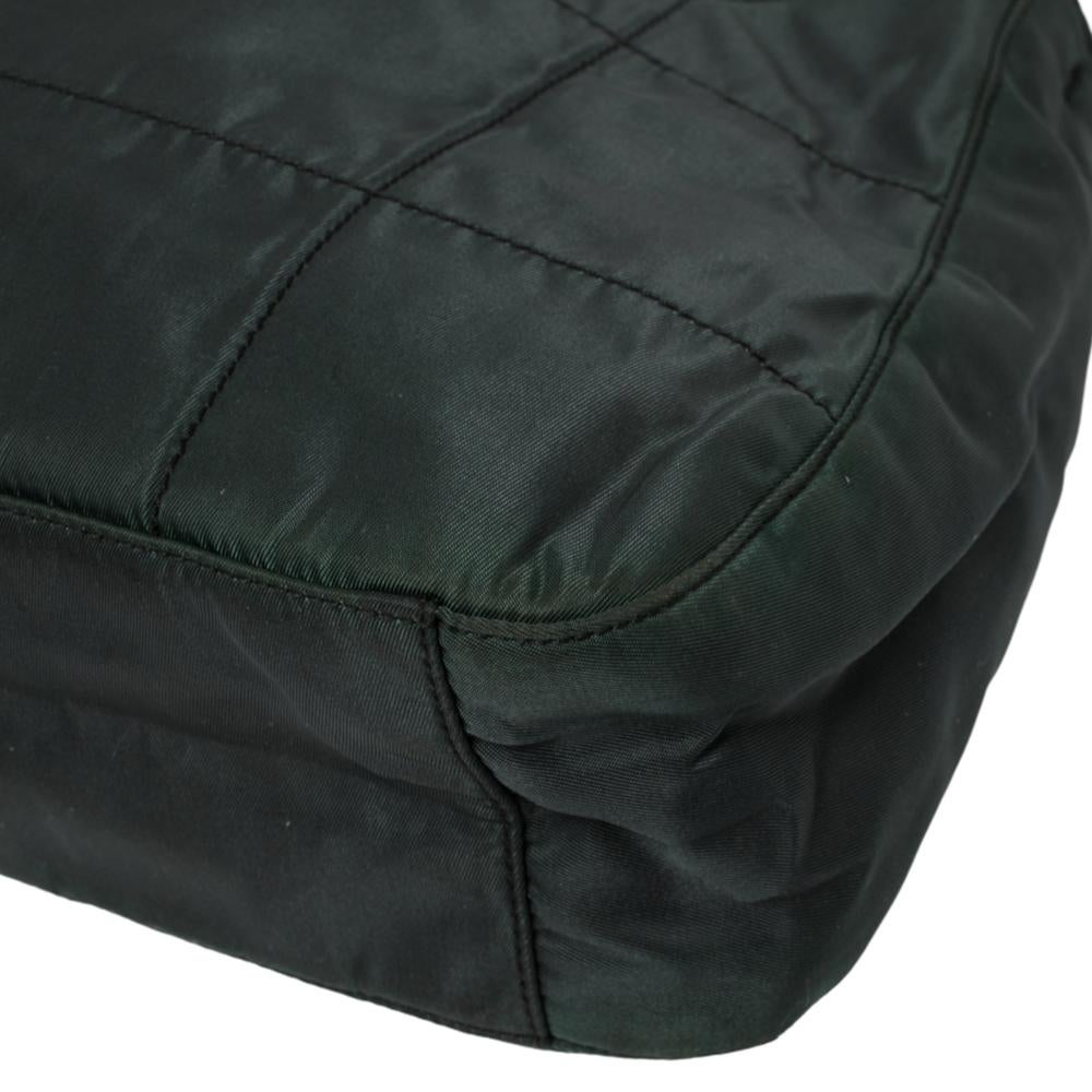 Prada Green Quilted Fabric Hobo 1