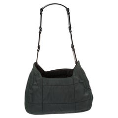 Used Prada Green Quilted Fabric Hobo
