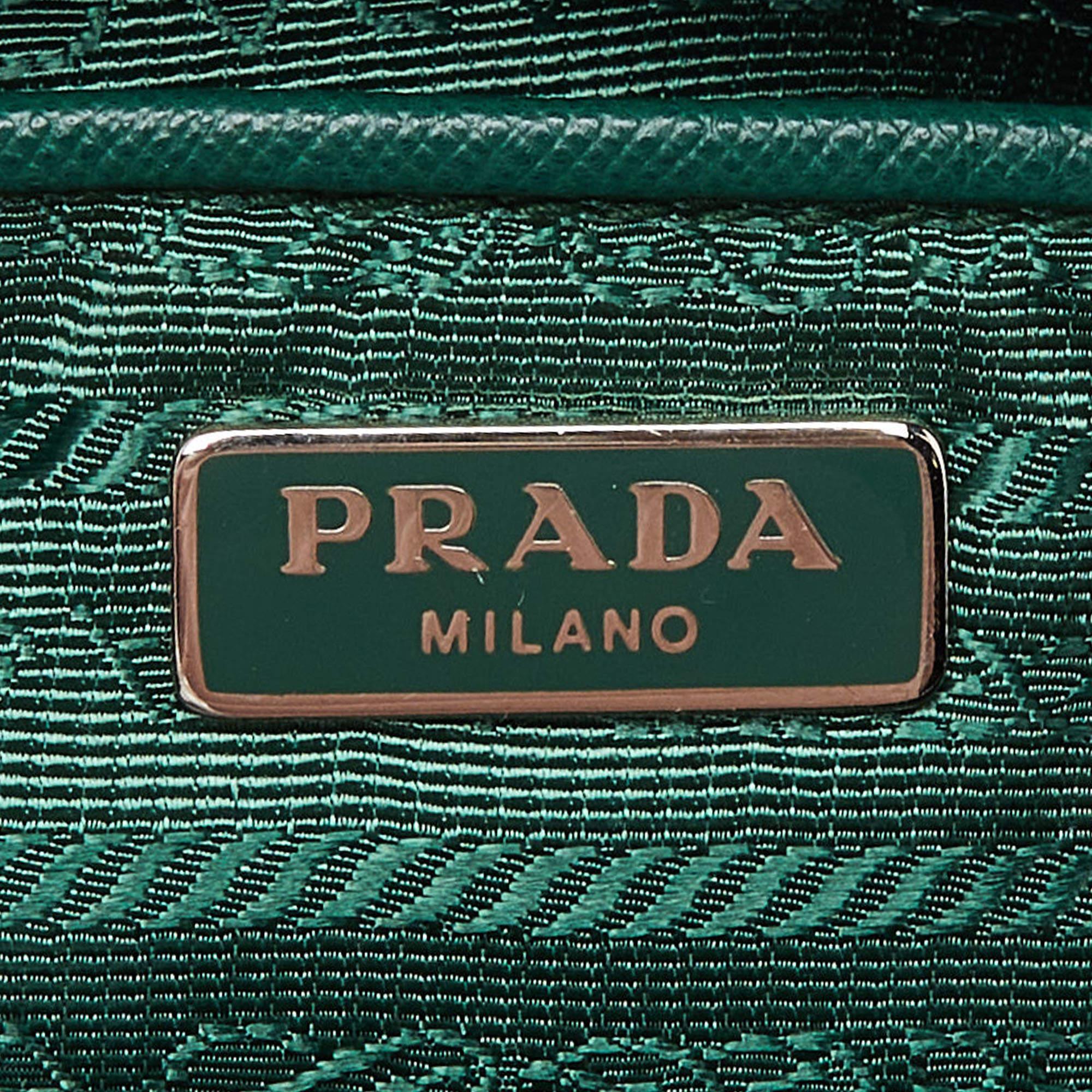 Prada Green Quilted Nylon and Leather Camera Crossbody Bag 2