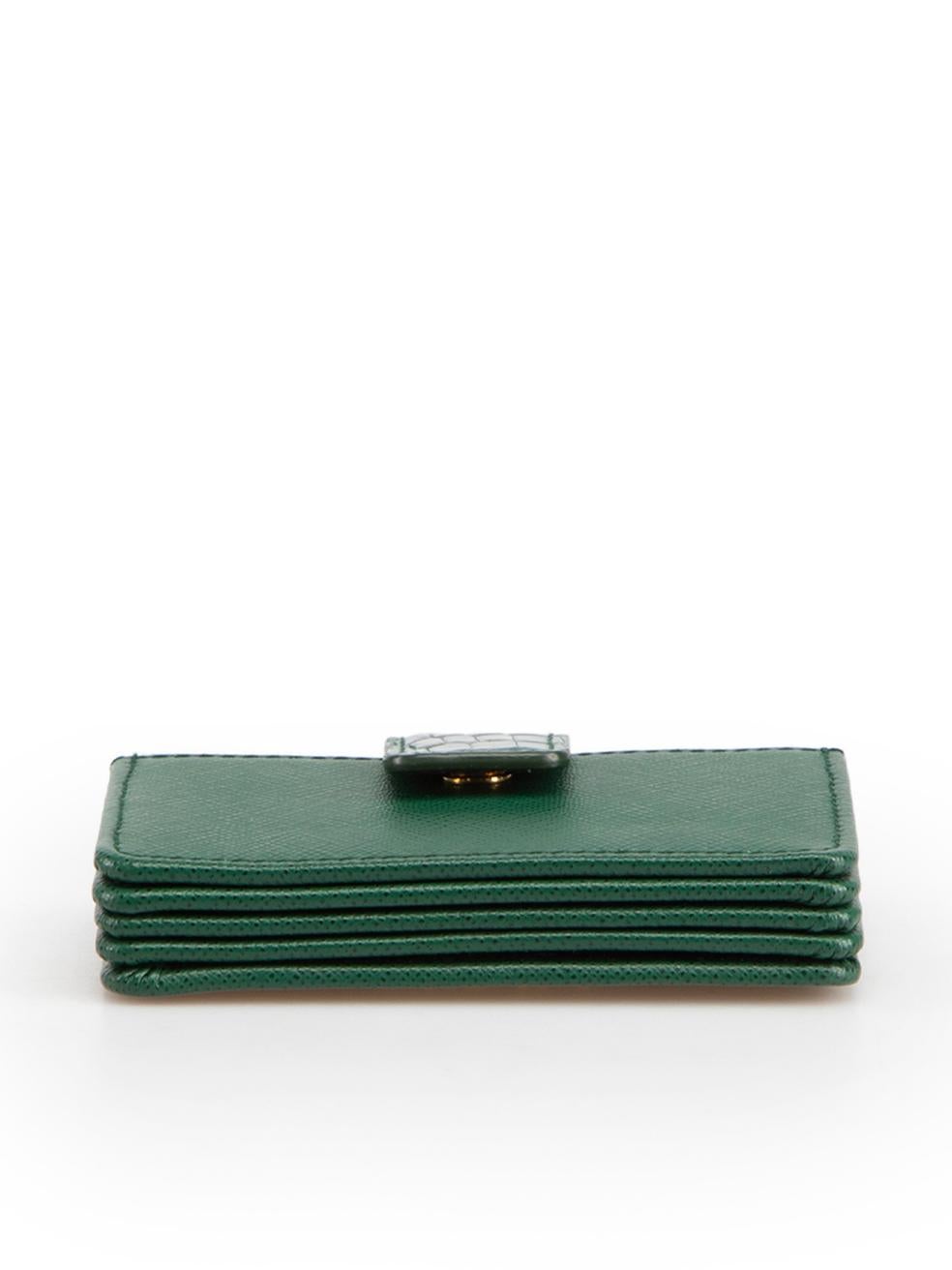 Women's Prada Green Saffiano Leather Accordion Cardholder