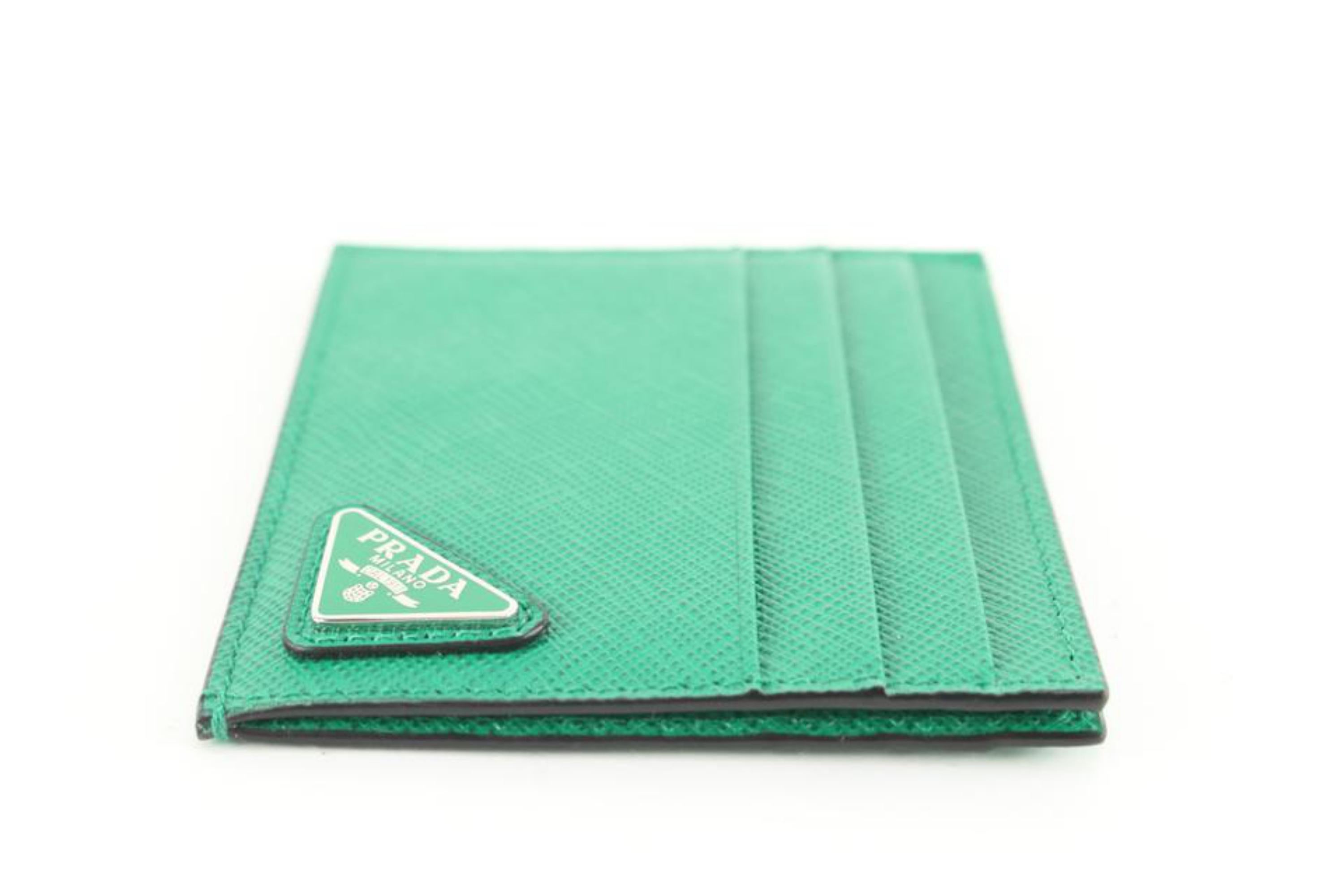 Prada Green Saffiano Leather Card Holder 57p825s