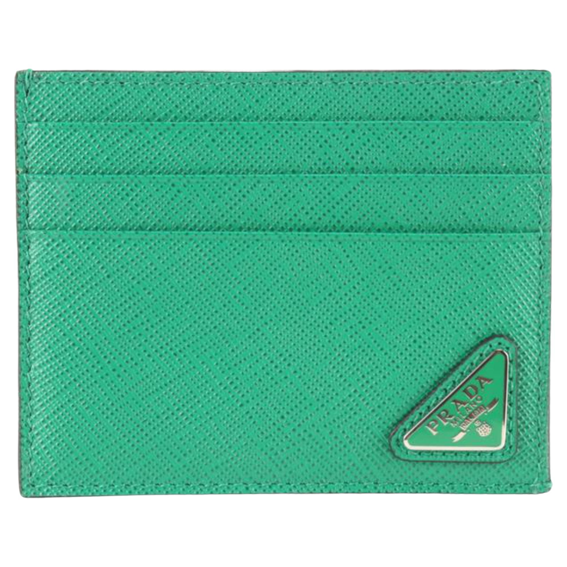 Prada Green Saffiano Leather Card Holder 57p825s at 1stDibs | green prada  card holder, prada card holder green, prada green card holder
