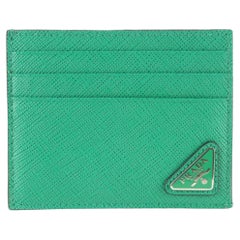 Prada Green Saffiano Leather Card Holder 57p825s