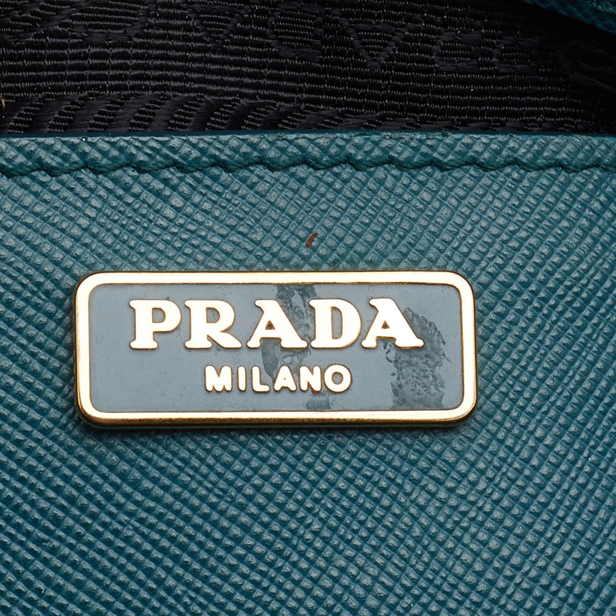 Prada Green Saffiano Leather Mini Promenade Satchel 3