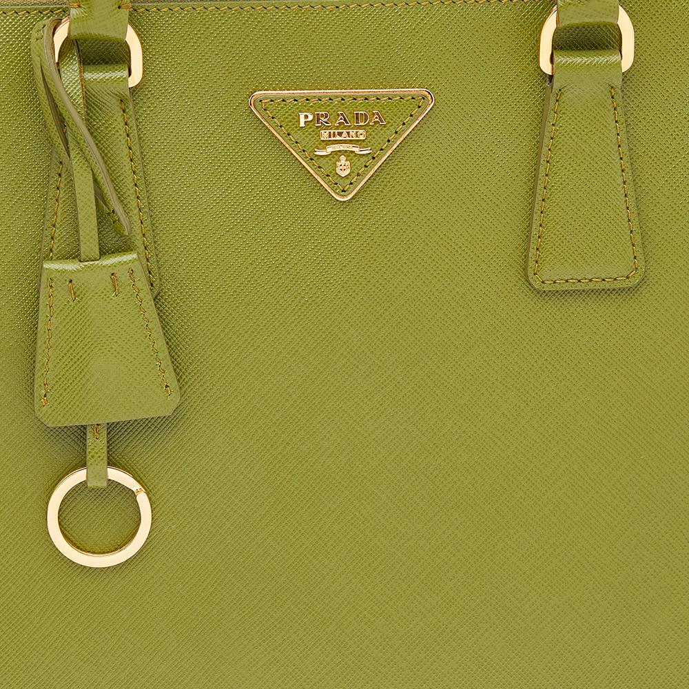 Prada Green Saffiano Leather Promenade XL Top Handle Bag 2