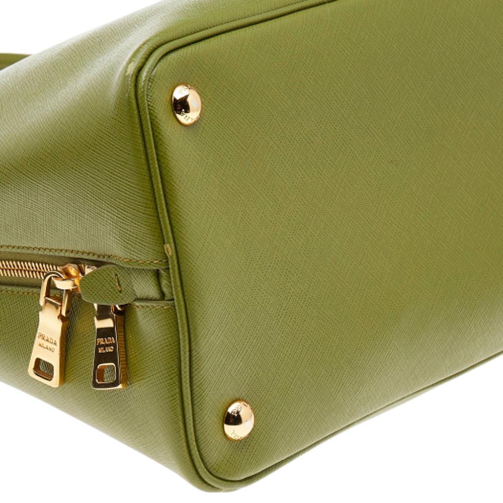 Women's Prada Green Saffiano Leather Promenade XL Top Handle Bag