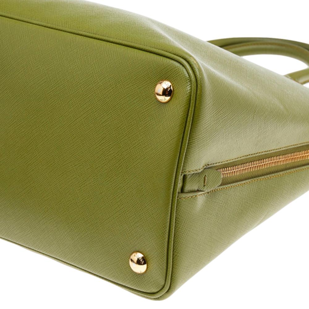 Prada Green Saffiano Leather Promenade XL Top Handle Bag 1