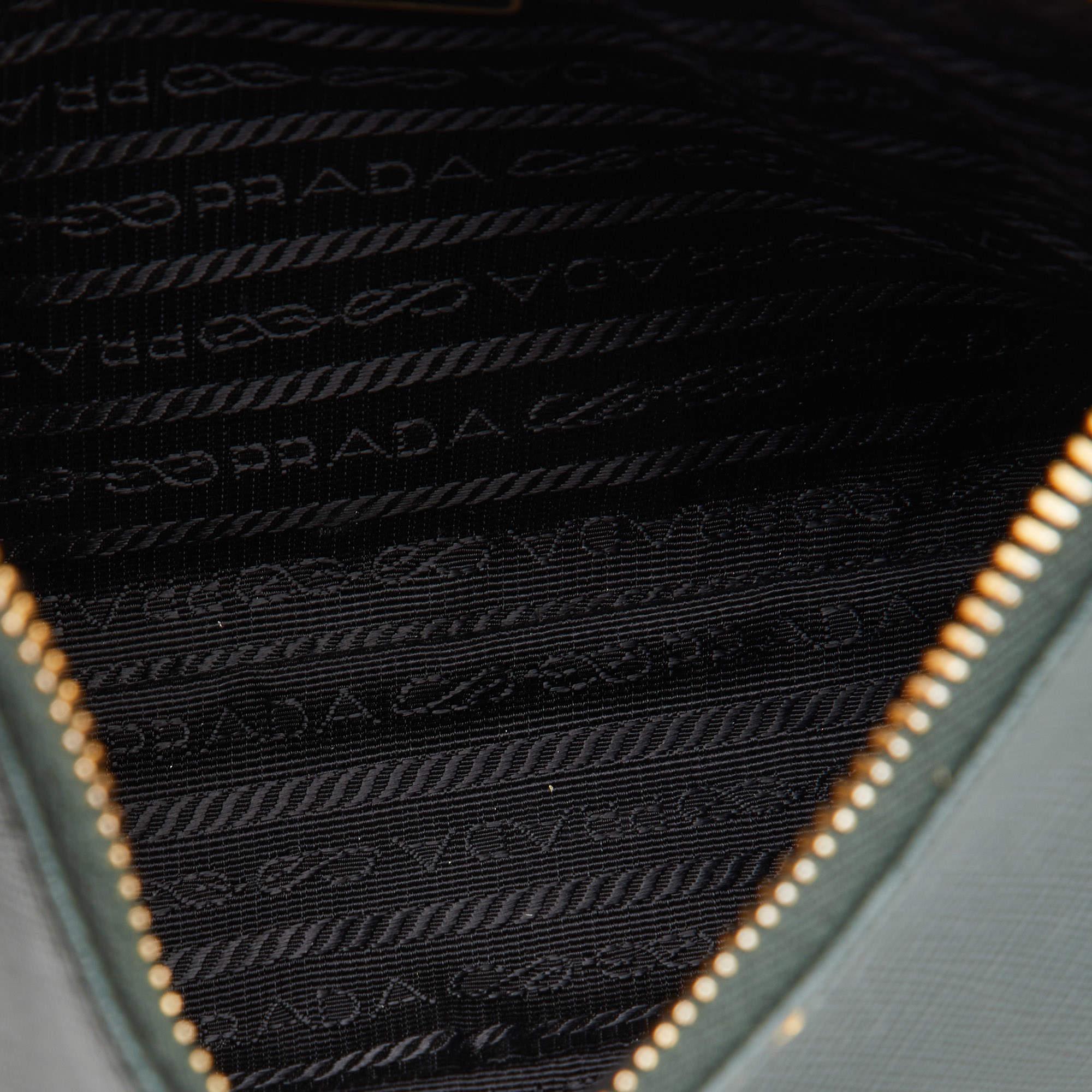 Prada Green Saffiano Leather Re-Edition 2005 Baguette Bag 6