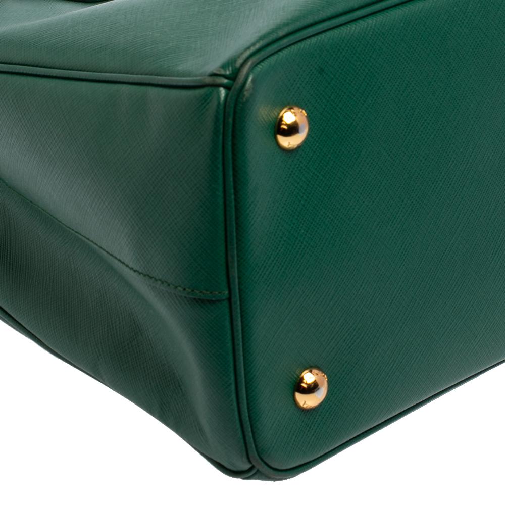 Prada Green Saffiano Lux Leather Medium Galleria Tote 3