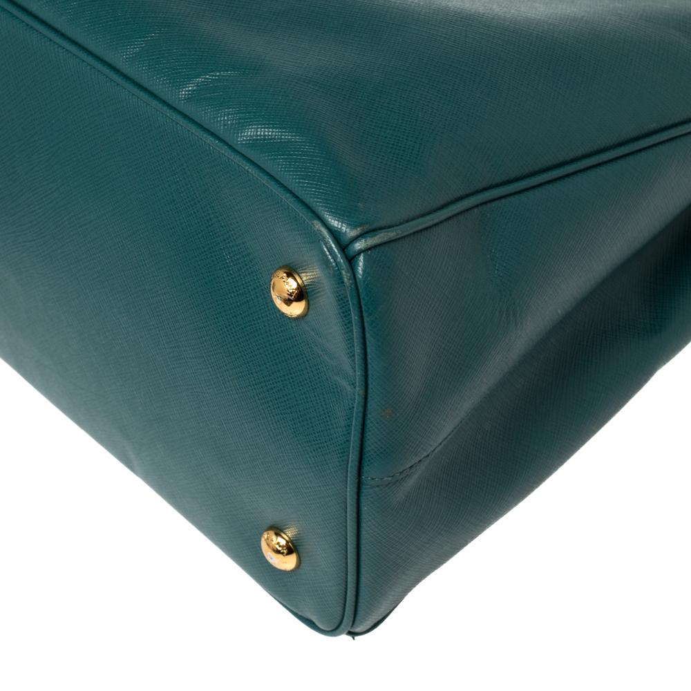 Prada Green Saffiano Lux Leather Medium Galleria Tote 4