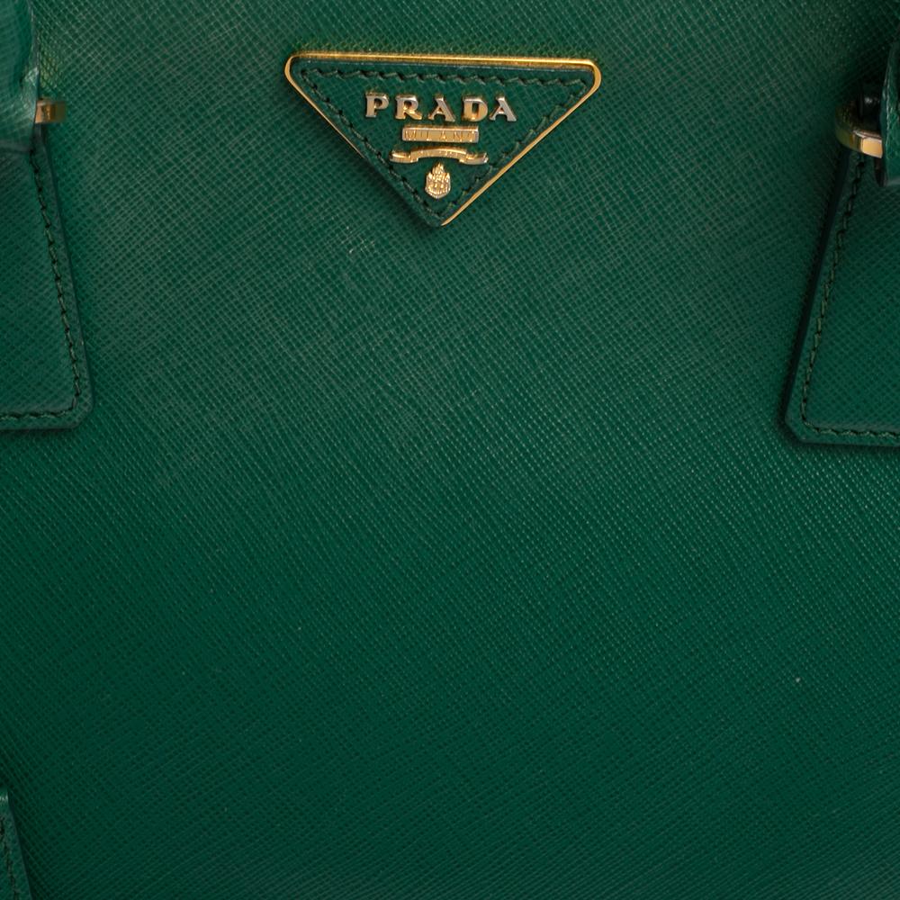 Prada Green Saffiano Lux Leather Medium Galleria Tote 1