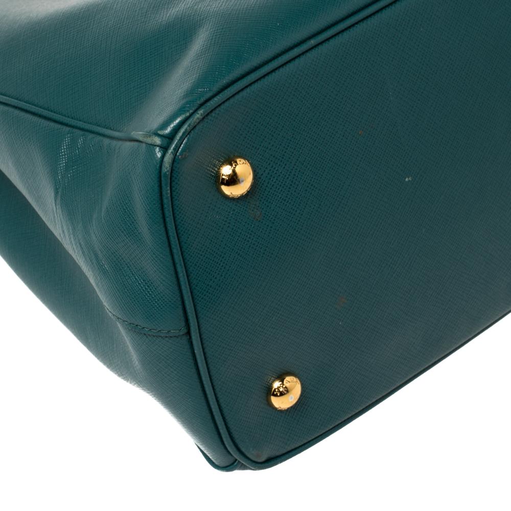 Prada Green Saffiano Lux Leather Medium Galleria Tote 5