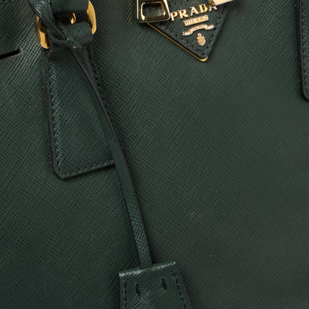 Prada Green Saffiano Lux Leather Medium Promenade Satchel 5