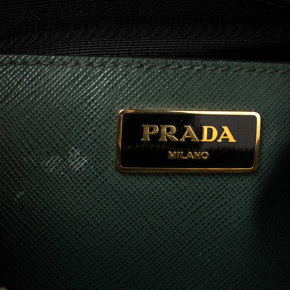 Prada Green Saffiano Lux Leather Medium Promenade Satchel 1