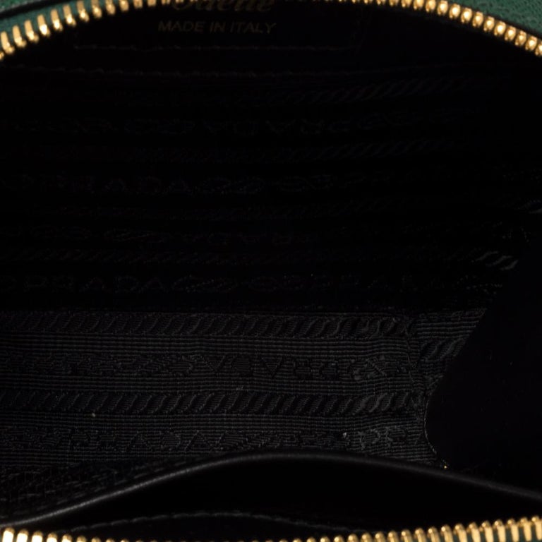 Prada Green Saffiano Lux Leather Odette Belt Bag at 1stDibs