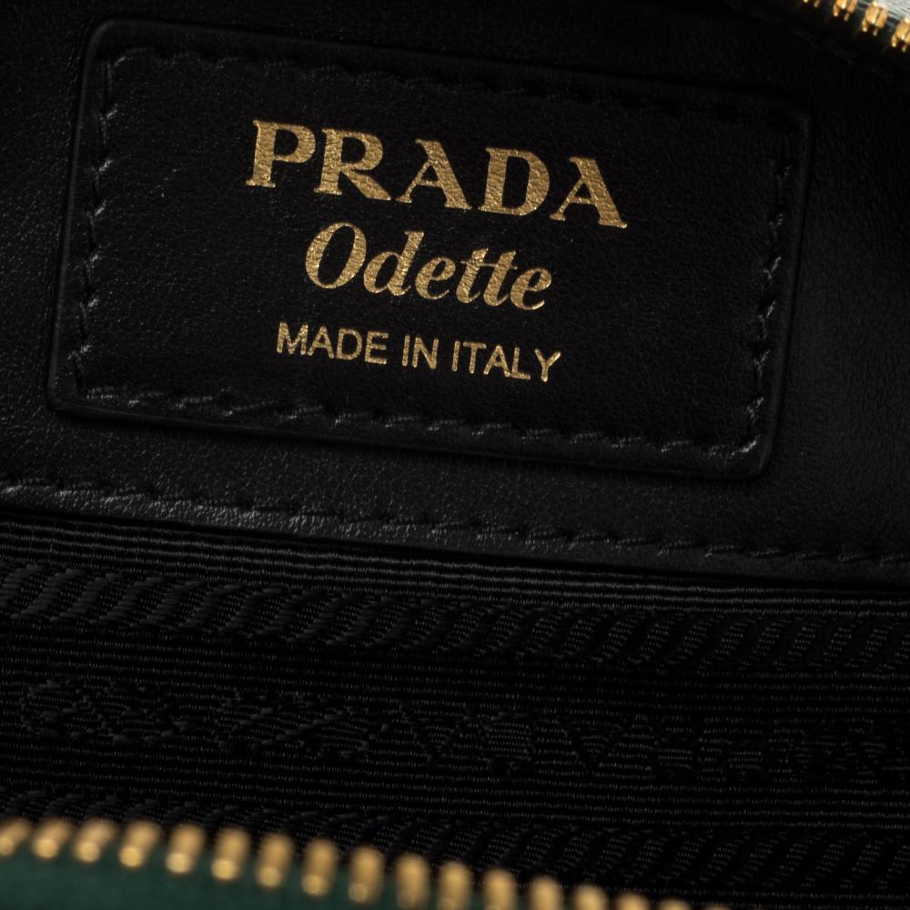 Prada Green Saffiano Lux Leather Odette Belt Bag 6