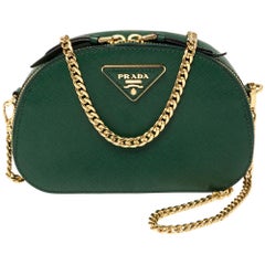 Used Prada Green Saffiano Lux Leather Odette Belt Bag