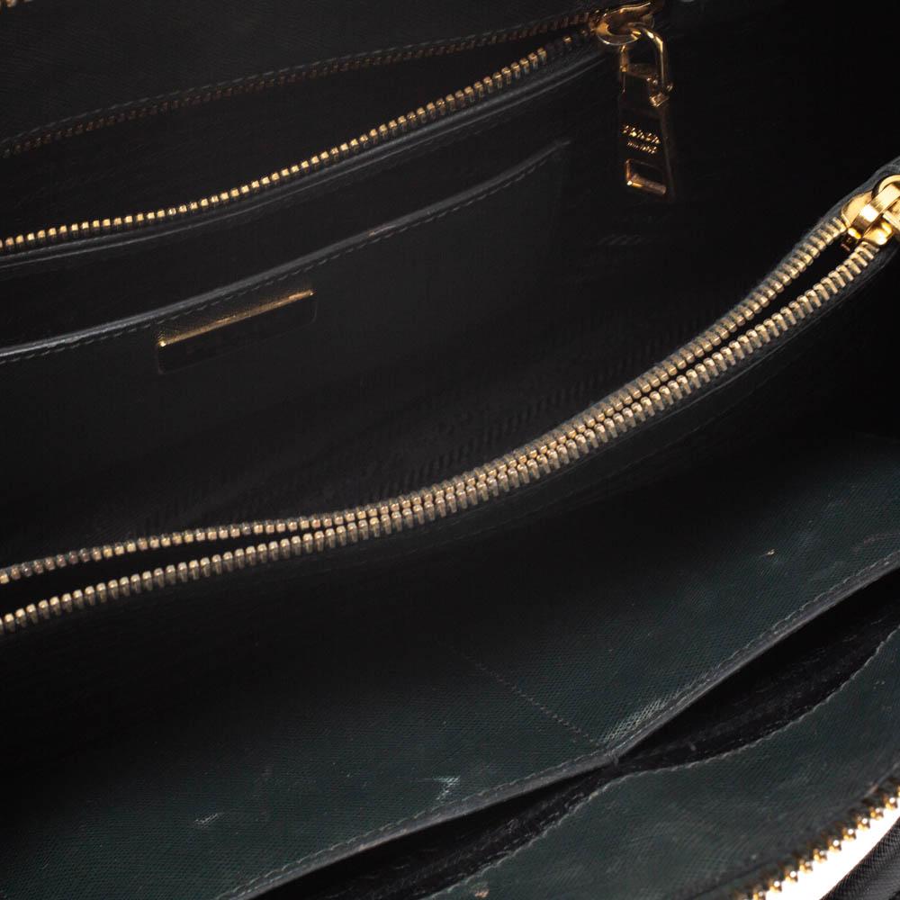 Prada Green Saffiano Lux Leather Promenade Bag 5