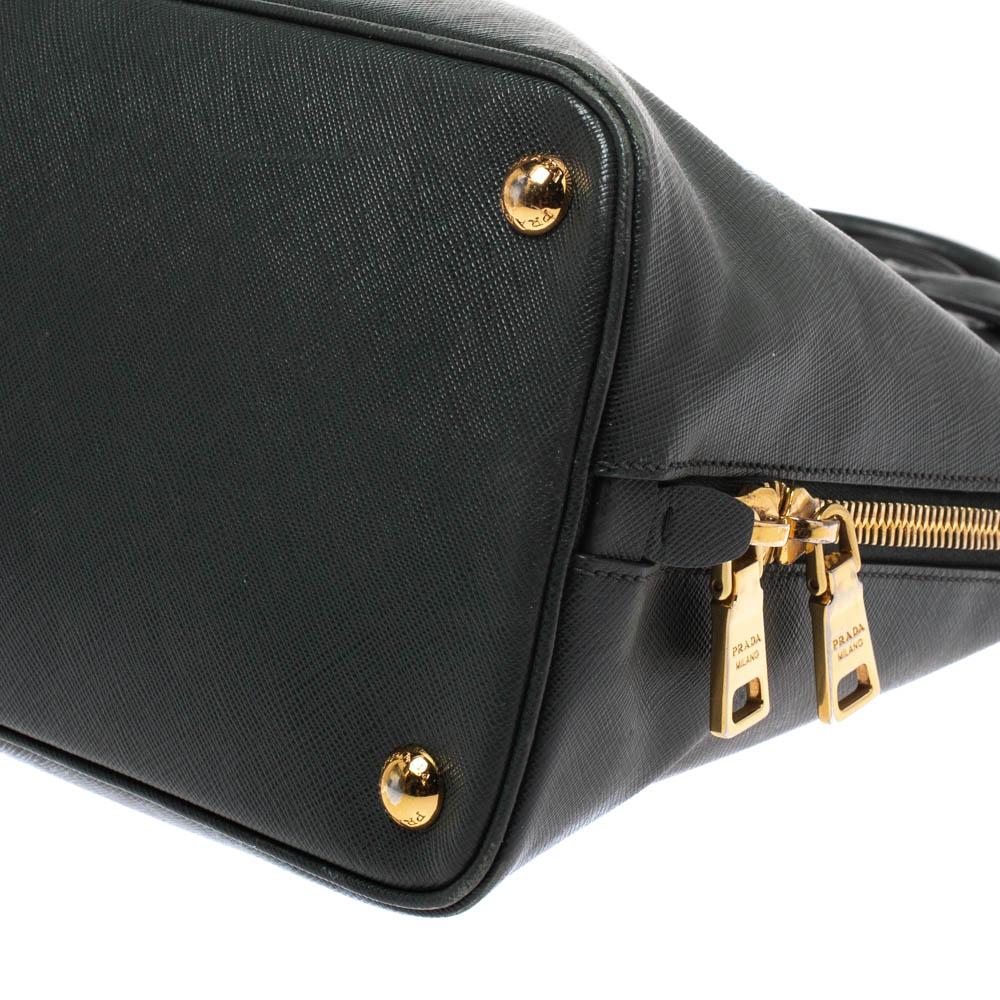 Prada Green Saffiano Lux Leather Promenade Bag 1