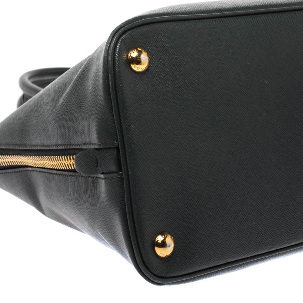 Prada Green Saffiano Lux Leather Promenade Bag 3