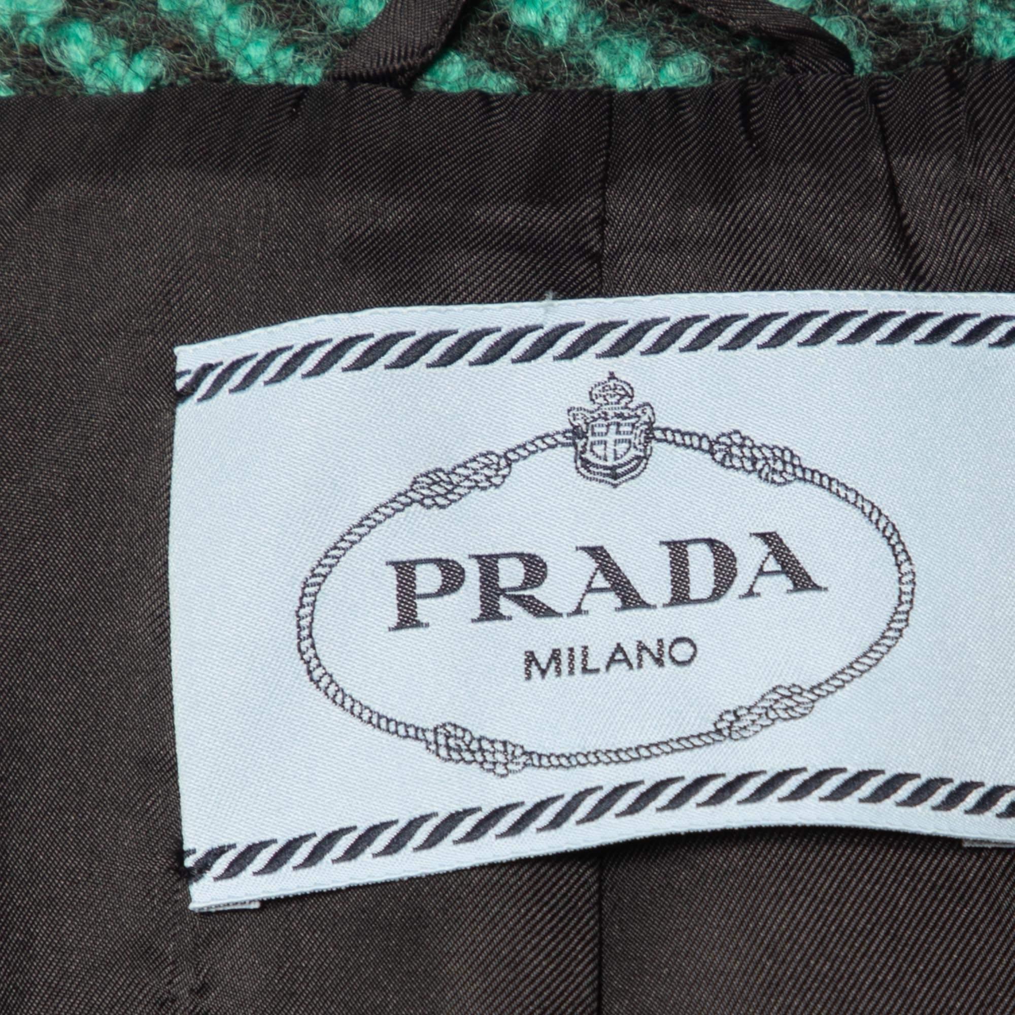 Prada Green Striped Wool Jacket & Skirt Set S/M 1
