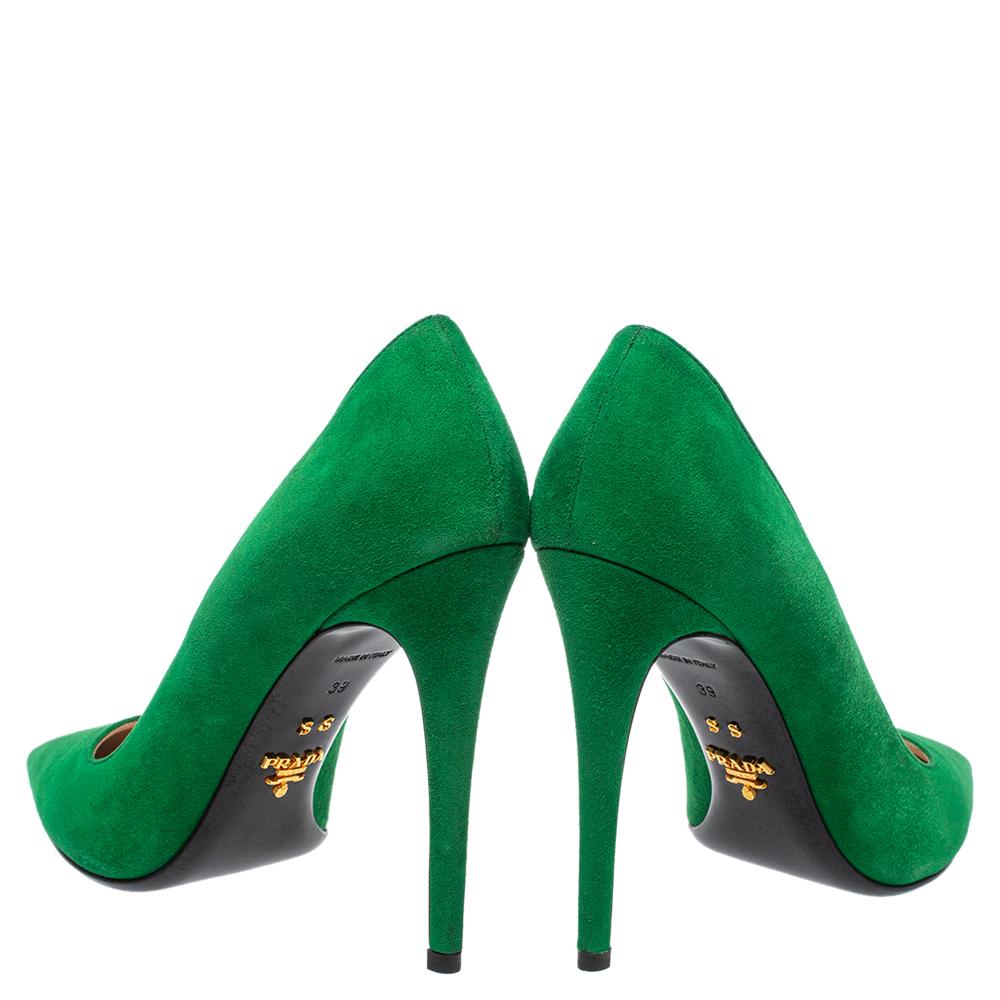 green suede stilettos