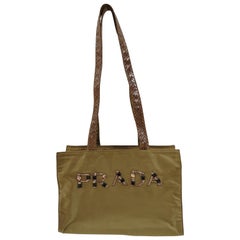 Retro Prada green swarovski logo shoulderbag