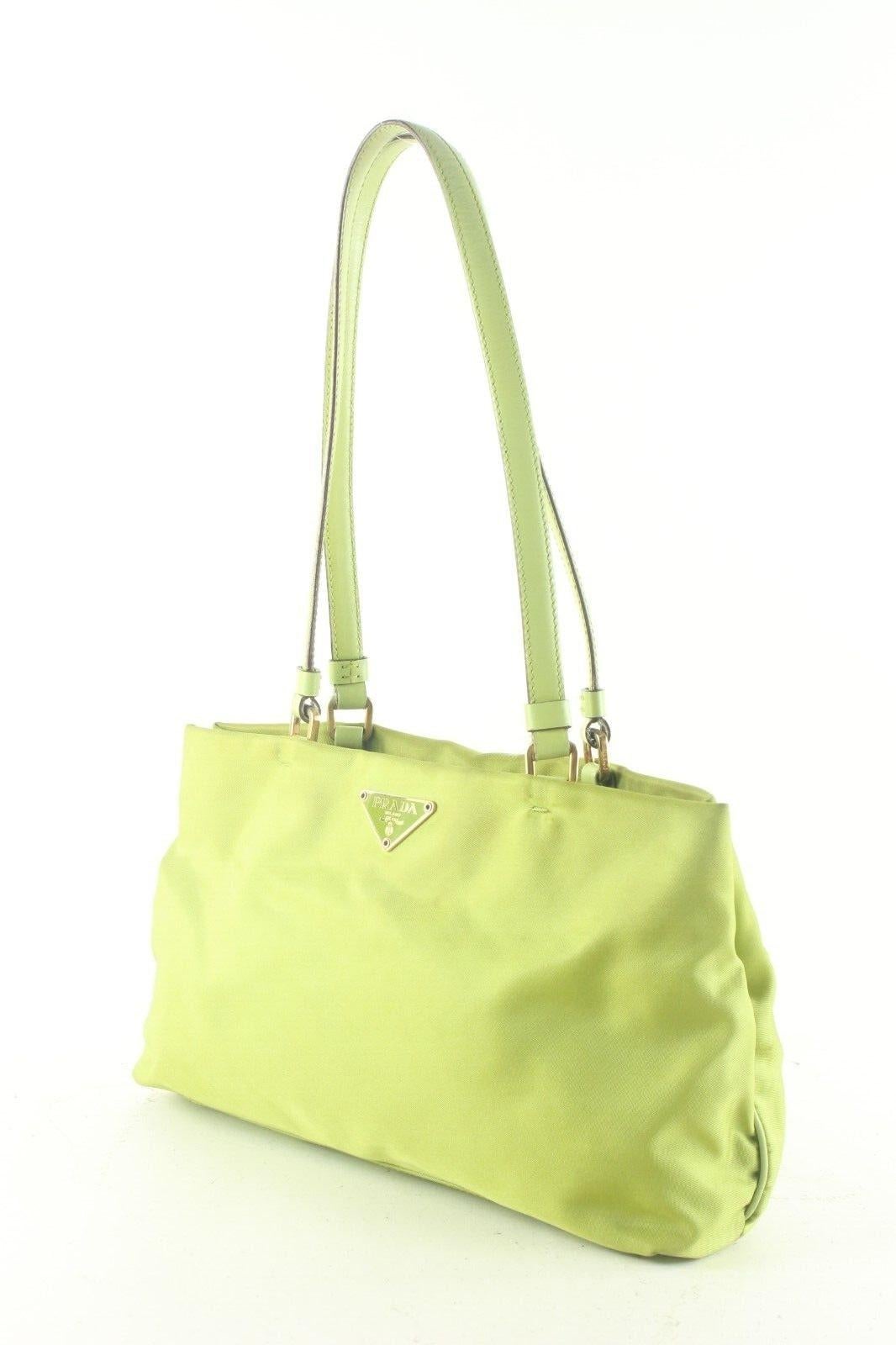 Women's Prada Green Tessuto Nylon Shopper Tote Shoulder Bag 4PR831K