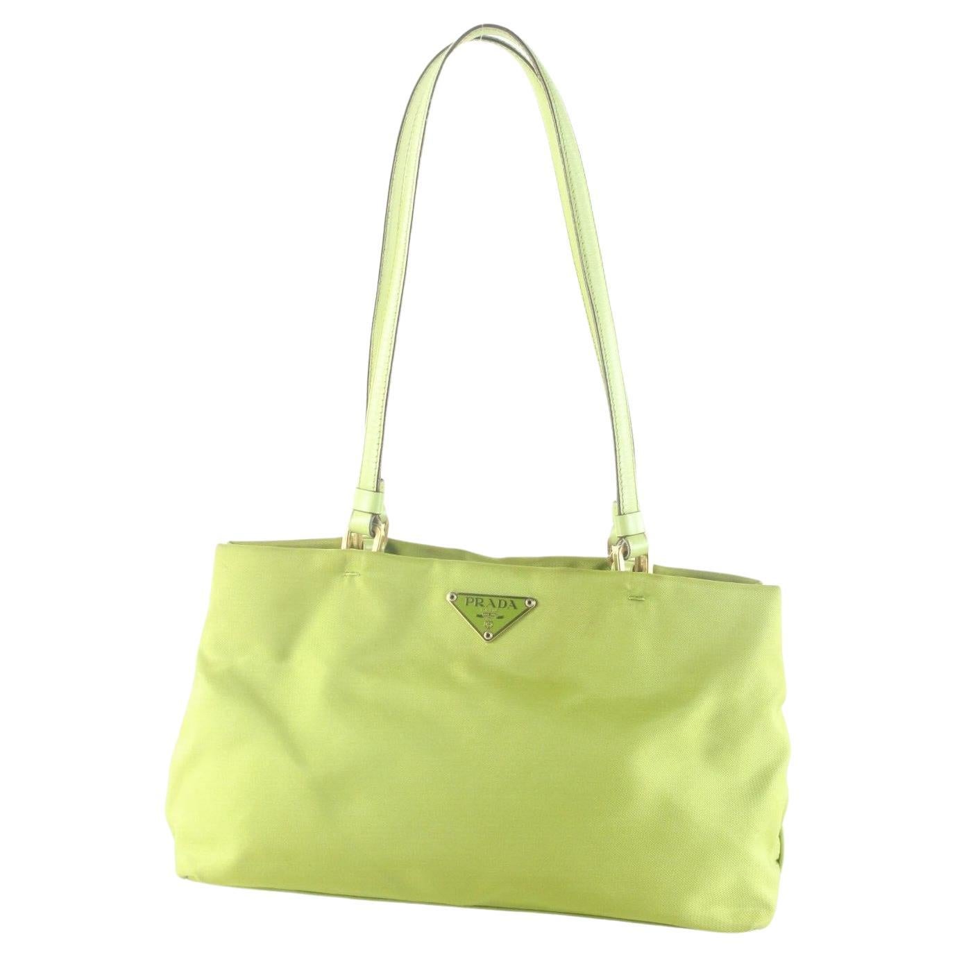 Prada Green Tessuto Nylon Shopper Tote Shoulder Bag 4PR831K