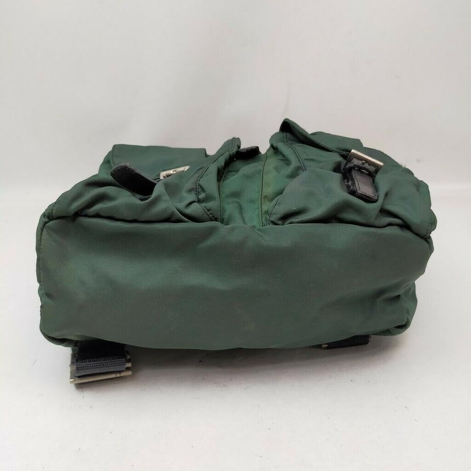 Women's Prada Green Tessuto Nylon Twin Pocket Backpack  863285