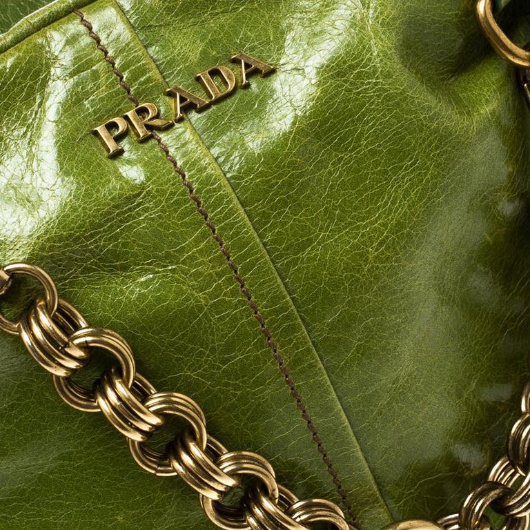 Prada Green Vitello Shine Leather Bowler Bag at 1stDibs tumi