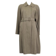 PRADA green wool BELTED Coat Jacket L