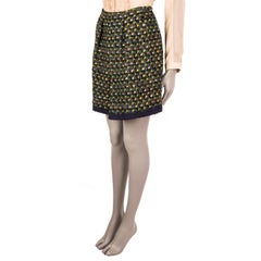 PRADA green wool BOUCLE BOX PLEAT Short Skirt 38 XS