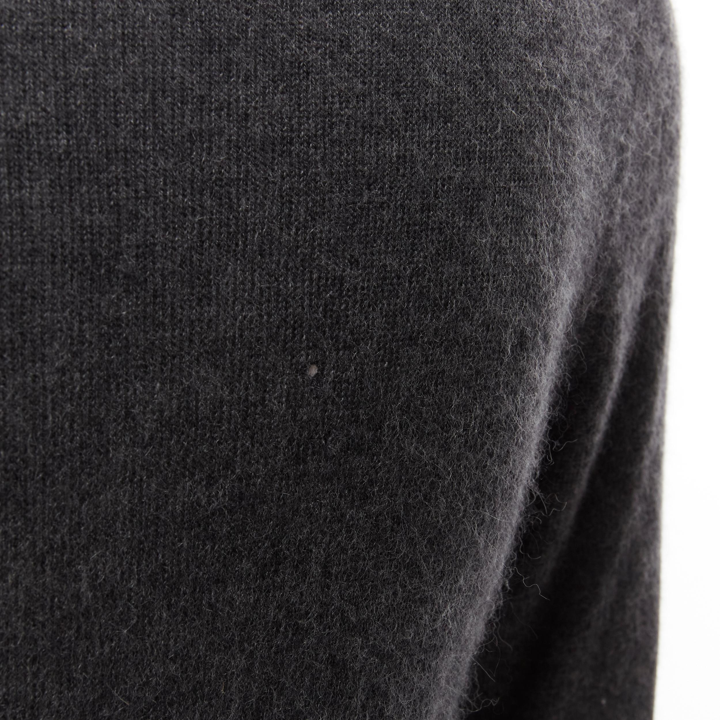 PRADA grey 70% cashmere 30% silk knit 3/4 sleeve sweater pullover IT38 XS 3